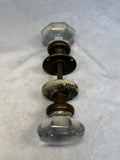 Antique Clear Crystal Door Knob Set