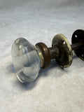 Antique Clear Crystal Door Knob Set