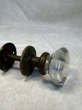 Antique Clear Crystal Door Knob Set