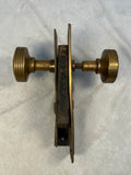 Antique Maltese Cross Brass Door Knob Set with Face Plates and Mortise Lock