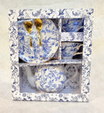 Grace Teaware Blue Chintz Porcelain Tea Time Gift Set - Brand New!