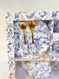 Grace Teaware Blue Chintz Porcelain Tea Time Gift Set - Brand New!
