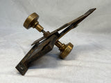 Antique Maltese Cross Brass Door Knob Set with Face Plates and Mortise Lock