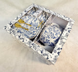 Grace Teaware Blue Chintz Porcelain Tea Time Gift Set - Brand New!