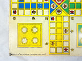 Vintage Estrela Ludo Games Brazil Wood 2-Sided Game Board with Parts Drawer