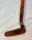 Otey Crisman Vintage 14H Hickory Brass Golf Putter w/Leather Grip