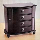 Traditional Black Wood Jewelry Box - Brand New!