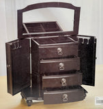 Traditional Black Wood Jewelry Box - Brand New!