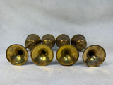 Vintage Brass Metal Goblets in Red Velvet Case - Set of 4