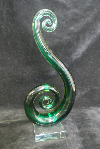 Green Art Glass Sculpture