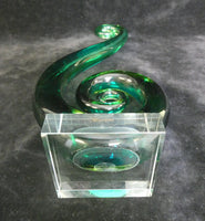 Green Art Glass Sculpture