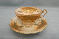 Vintage Gold Leaf Cup and Saucer, Occupied Japan