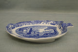 Spode Italian Leaf-Shaped Dish - White and Blue