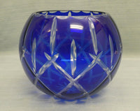 Cobalt Blue Cut Glass Vase