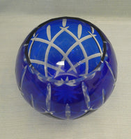 Cobalt Blue Cut Glass Vase