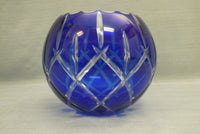 Cobalt Blue Cut Glass Vase