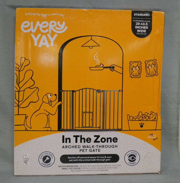 Every Yay In the Zone Arched Walk-Through Pet Gate - Brand New!