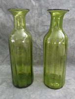 MCM Blenko Green Glass Lamp Bases - 2 Available - Sold Separately