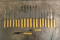 Vintage Celluloid Faux Bone Knives  - Set of 20