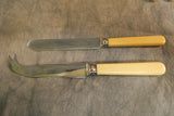 Vintage Celluloid Faux Bone Knives  - Set of 20