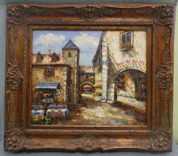 European Town Scene Painting by Schluter