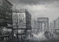 Arc de Triomphe Paris Scene Framed Painting