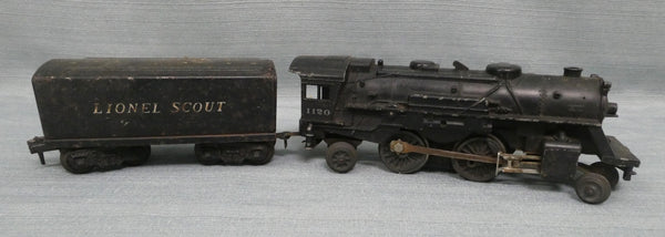 Vintage O Gauge Lionel Scout Engine and Coal Car - Untested