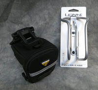 Topeak Aero Wedge Bike Saddle Bag and Lezyne Power Cage Bottle Holder