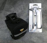 Topeak Aero Wedge Bike Saddle Bag and Lezyne Power Cage Bottle Holder