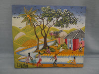 Village Scene Painting by Haitian Artist Jonas