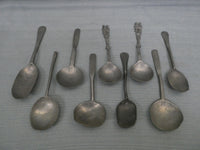 Vintage Pewter Pitcher, Platter and 9 Spoons