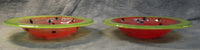 Watermelon Fused Glass Bowls by Edwin D. Walter - Set of 2