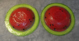 Watermelon Fused Glass Bowls by Edwin D. Walter - Set of 2