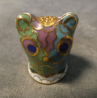 Cloisonne Cat Thimble