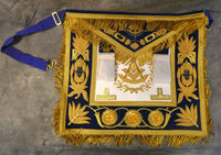 Masonic Regalia Embroidered Dress Apron, Chain Collar and Cuffs - Like New!