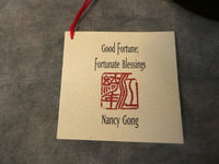 Good Fortune Art Glass Blessing by Nancy Gong