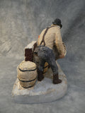 1990s Railroad Barrel Loader Plaster Sculpture by Curtis