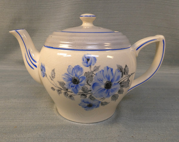 Vintage Gibsons Staffordshire Blue on White Teapot