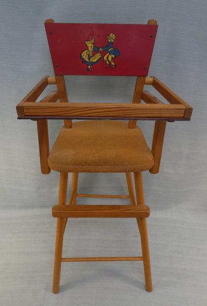 Vintage Wooden Doll High Chair