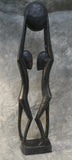 Lovers Statue, 31" Carved Wood Figurine Made in Ghana