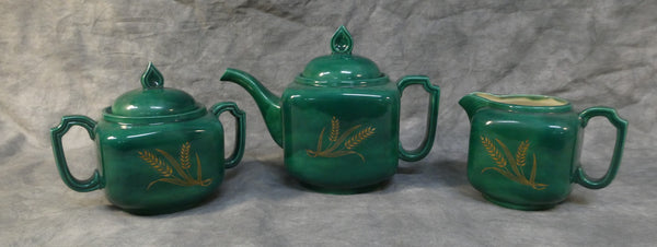 Holland Mold Green Wheat Teapot Set - 3 Pieces