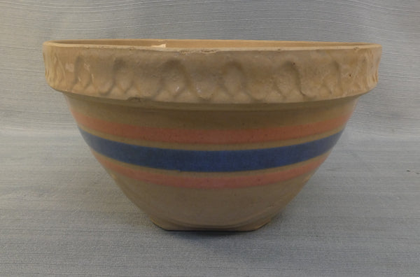 Tan Blue and Pink Crockery Bowl