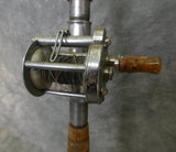 Vintage Fiberglass Fishing Rod with Pfleuger Skilkast No. 1953 Reel