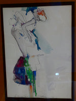 The Dressing Gown 1973 Original Watercolor, Signed by Artist