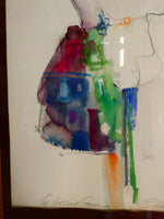 The Dressing Gown 1973 Original Watercolor, Signed by Artist