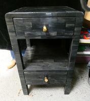 Made Goods Dark Gray Veneered 2-Drawer Nightstand