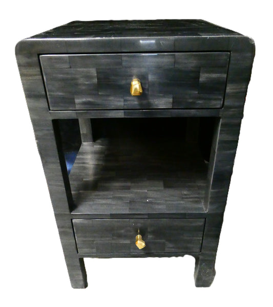 Made Goods Dark Gray Veneered 2-Drawer Nightstand