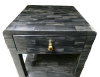Made Goods Dark Gray Veneered 2-Drawer Nightstand