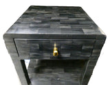 Made Goods Dark Gray Veneered 2-Drawer Nightstand