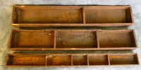 Antique 35" x 19" Tool Chest Cabinet with 3 Removable Drawers